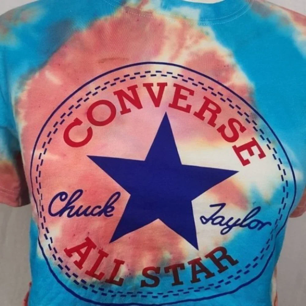 Converse Tie Dye Youth Crop Top Girls L